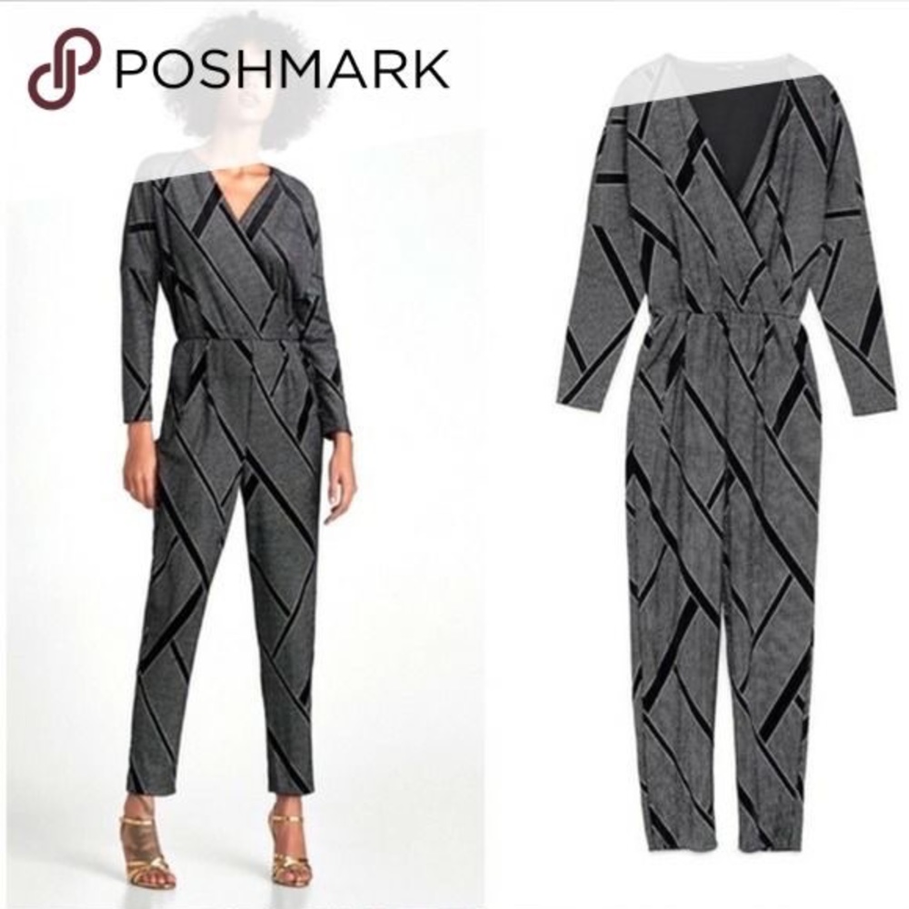 ZARA Velvet Sequined Jumpsuit